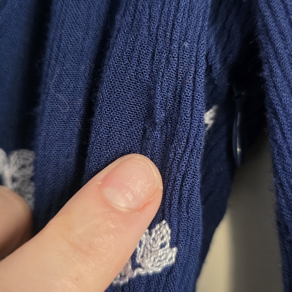 Free People Jasmine Embroidered Mini Dress in Navy Blue Small Good Condition - Picture 11 of 16